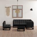 6-tlg. Garten-Lounge-Set mit Kissen Kiefer Massivholz