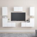 7-tlg. TV-Schrank-Set Weiß Holzwerkstoff