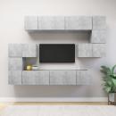 10-tlg. TV-Schrank-Set Betongrau Holzwerkstoff