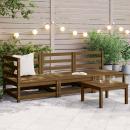 3-tlg. Garten-Lounge-Set Honigbraun Massivholz Kiefer