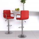 Barhocker 2 Stk. Weinrot Kunstleder