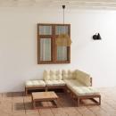 6-tlg. Garten-Lounge-Set mit Kissen Kiefer Massivholz