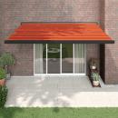 Markise Einziehbar Orange und Braun 4x3 m Stoff und Aluminium