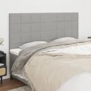Kopfteile 4 Stk. Hellgrau 80x5x78/88 cm Stoff