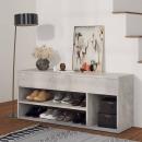 Schuhbank Betongrau 105x30x45 cm Holzwerkstoff