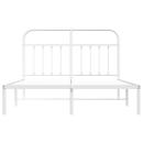 Bettgestell mit Kopfteil Metall Weiß 150x200 cm