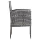 7-tlg. Garten-Essgruppe Grau und Schwarz Poly Rattan und Stahl