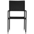 5-tlg. Garten-Essgruppe Schwarz Poly Rattan und Stahl