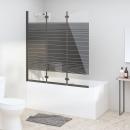 Badewannenfaltwand 3-teilig 130x130 cm ESG Schwarz