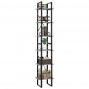 Bücherregal 6 Fächer Betongrau 40x30x210 cm Holzwerkstoff