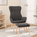 Relaxsessel mit Hocker Dunkelgrau Stoff