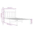 Bettgestell mit Kopfteil Metall Weiß 100x200 cm