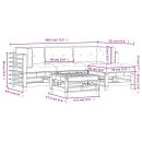 5-tlg. Garten-Lounge-Set mit Kissen Schwarz Massivholz