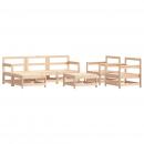 7-tlg. Garten-Lounge-Set mit Kissen Massivholz