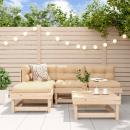 5-tlg. Garten-Lounge-Set mit Kissen Massivholz