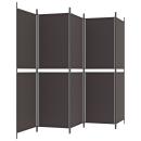 5-tlg. Paravent Braun 250x180 cm Stoff