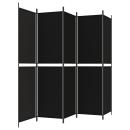 5-tlg. Paravent Schwarz 250x200 cm Stoff