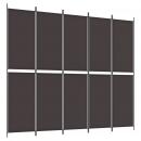 5-tlg. Paravent Braun 250x220 cm Stoff