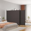  4-tlg. Paravent Braun 698x180 cm Stoff