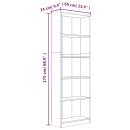 Bücherregal 5 Fächer Braun Eichen-Optik 60x24x175 Holzwerkstoff